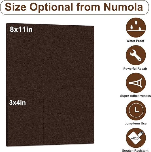 Numola Leather Repair Patch 3×4 inch Self-Adhesive Leather Repair Tape, Scratch/Holes Vinyl Repair Kit for Couch, Car Seat, Sofas, DIY Furniture Upholstery, Chair, Jackets, First-aid(Medium Brown)