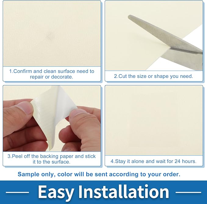 Self Adhesive Leather Repair Patch Strong Stickiness 39"x11.8" Leather Repair Tape PVC Faux Leather Beige White 1 Pcs