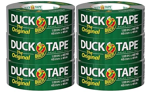 The Original Duck Tape Brand Duct Tape 6-pack 1.88 Inch x 45 Yard, 270 Total Yards, Silver (1153759)