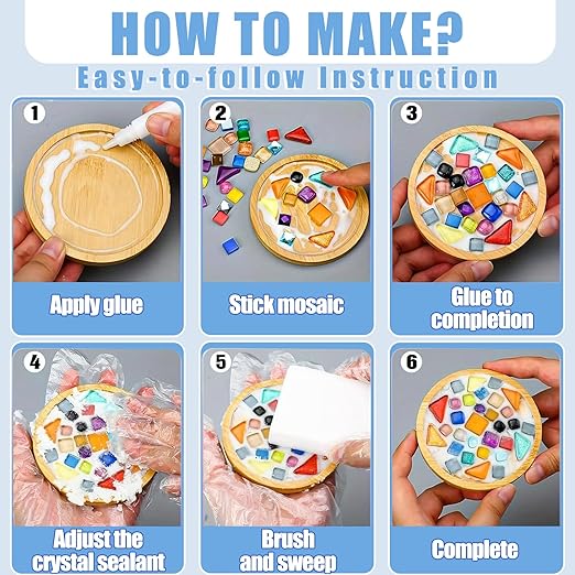 Mosaic Crystal Grout, Mosaics Tile Tools, Mosaic Tile Accessories – Essential for Handmade Grouting and Perfect for DIY Craft Projects (Translucent, 6.3oz)