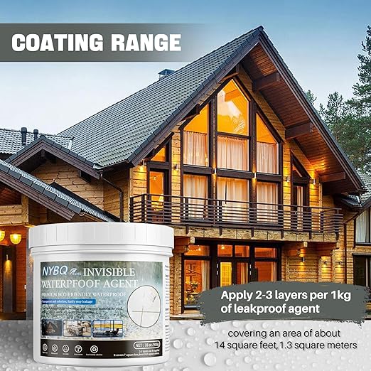 NYBQ Waterproof Sealant Coating 18oz, Transparent Invisible Waterproof Agent, Super Strong Anti-Leakage Polyurethane Coating for Bathroom, Roofs, Kitchen, Patio, Walls, Indoor & Outdoor