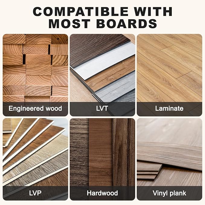 Floor Gap Fixer Tool – LVP Flooring Gap Fixer Kit,Low-Noise Nylon Mallet & Plank Grabber with Washable Pads for Laminate/Hardwood Floor Repair