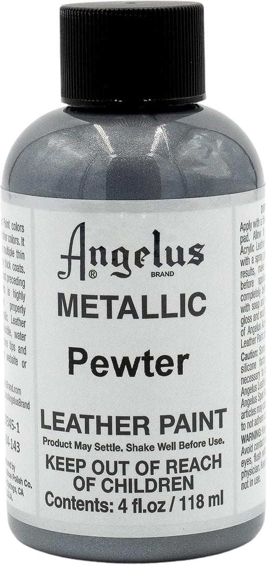 Angelus Metallic Leather Paint, 4 oz., Pewter