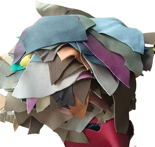 Leather Scraps, 0.8-1.4mm (2-3.5oz) Thick Genuine Cowhide Scraps, Leather Scrap for Tools/Crafts/DIY, Mixed Colors,Leather for Crafting (Thin,1500 Grams)