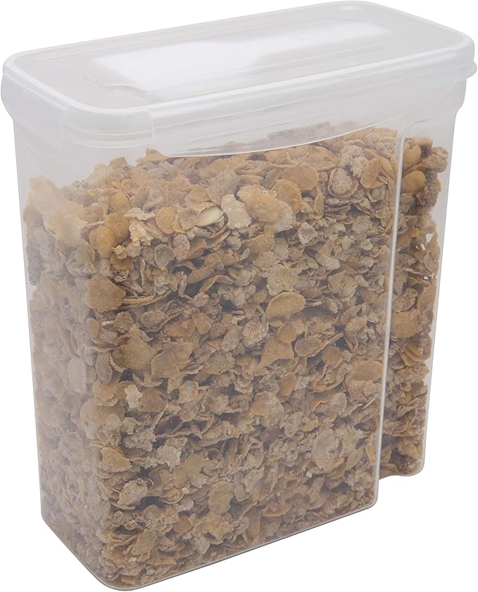 Kitchen Details Cereal Container with Scooper | Large | Airtight | Food Tin | Keeps Fresh | Kitchen & Pantry Storage Organizers | Clear