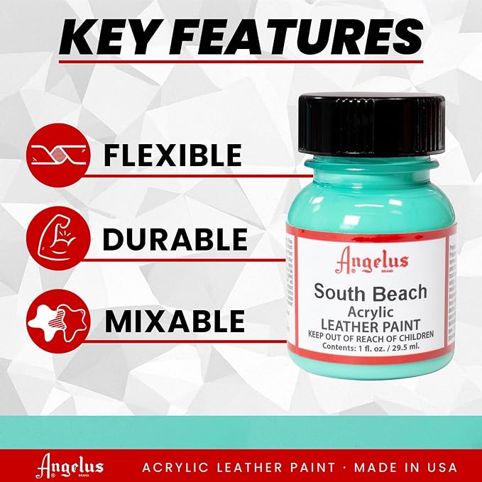 Angelus Acrylic Leather Paint, 1 oz, South Beach