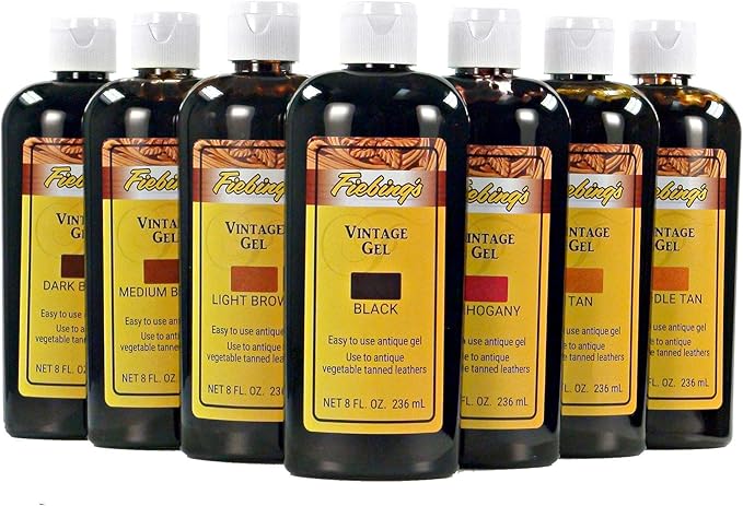Fiebing's Vintage Gel - Light Brown 8oz - Antique Gel for Leather