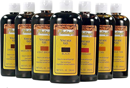 Fiebing's Vintage Gel - Black 8oz - Antique Gel for Leather