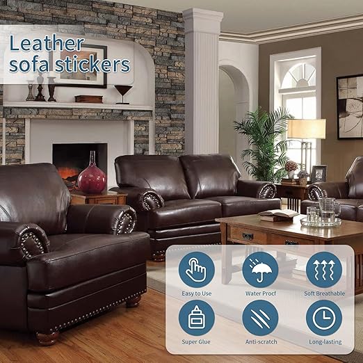 BSZHTECH Leather Repair Tape Self-Adhesive Leather Repair Patch for Couch Furniture Sofas Car Seats Advanced PU Vinyl Leather Repair Kit (Blue, 3.9X79 inch)