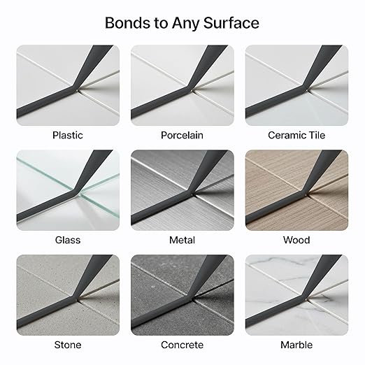 Anthracite Gray Construction Sealant & Adhesive All-in-One Hybrid Polymer | Superior to Silicone Bathroom Caulk Sealant | Waterproof, Paintable, Dark Gray | Kitchen Bathroom Outdoor - 300 ml 1 Pack