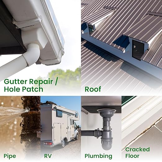 ECOHomes Aluminum Butyl Tape, Waterproof Aluminum Foil Tape for Leaks (4 Inch Wide) | Butyl Seal Tape for Roofs, Gutter Repair, Gutter Holes, Pipes, Metal Roof Patch, RV, Plumbing and Outdoor Sealing