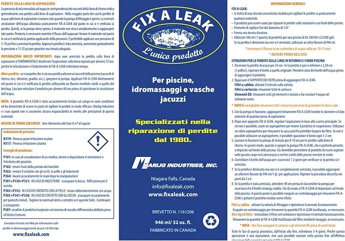 Fix-A-Leak by Marlig for Swimming Pool Spa Hot Tub Leaks 32 oz,White