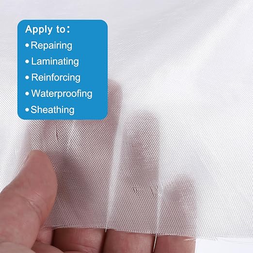 MECCANIXITY Fiberglass Cloth 2 OZ/50g 300cm(3.27 Yards) x1.27m x 0.05mm E Glass Plain Weave Glass Fiber 41.01 Sq Feet, Woven Fabric for Boat RC Plane Auto Surfboard Tub Pool Repair