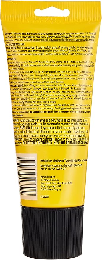 Minwax Stainable Wood Filler, 6 oz, 42852000 (Pack of 2)