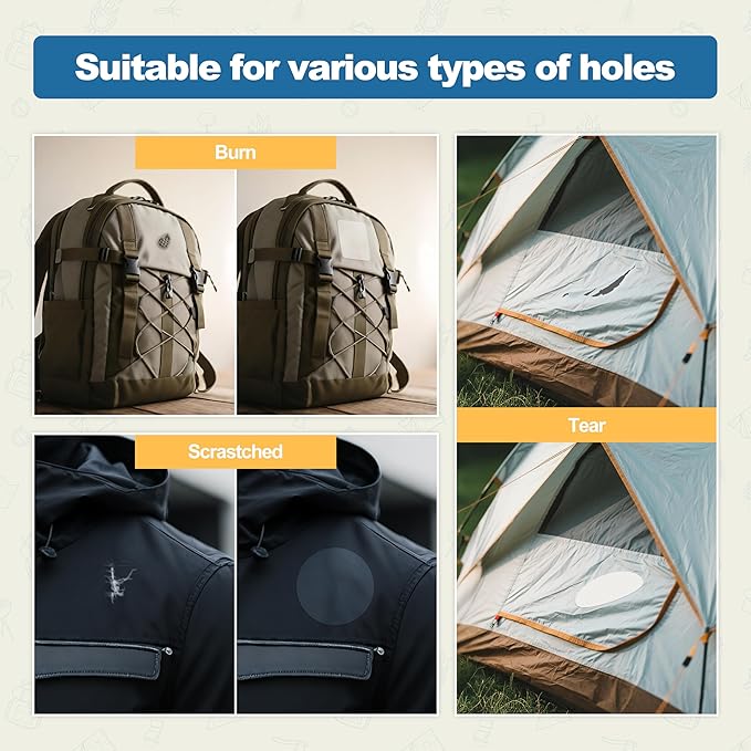 KING MOUNTAIN Self Adhesive Nylon Fabric Repair Patch, 9×11 Inches 4 Pcs, Quick Down Jacket Repair Patch, Waterproof Outdoor Gear Patch Kit for Tent,Backpacks,Umbrella, Gloves, Sleeping Bag (Orange