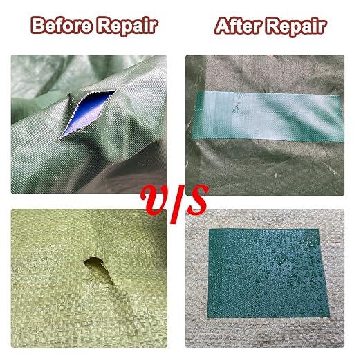Heavy Duty Awning Repair Tape, Waterproof Strong Adhesive Patch, Instant Fix Tape for Tent, Boat Covers, Tarp, Sail, Canopy, Canvas, Tarpaulin, 3.15INX16FT, Green