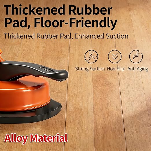 Floor Gap Fixer Tool Heavy Duty - Enhanced Vacuum Suction Cup with Quick Lock, 4 PCS Sticky Pads for Laminate, Vinyl, Wood, Tile Flooring Repair