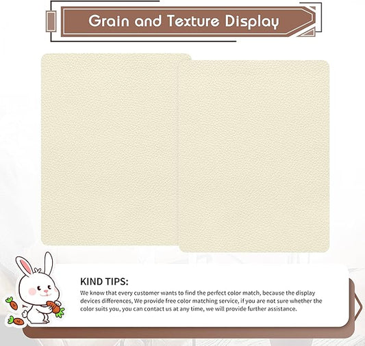KING MOUNTAIN Leather Repair Patch,2 Packs 9 x 11 Inches self Adhesive Leather Repair Tape for Damaged Leather Furniture, Sofa Seating,Car Seats, Leather Goods(Beige White)