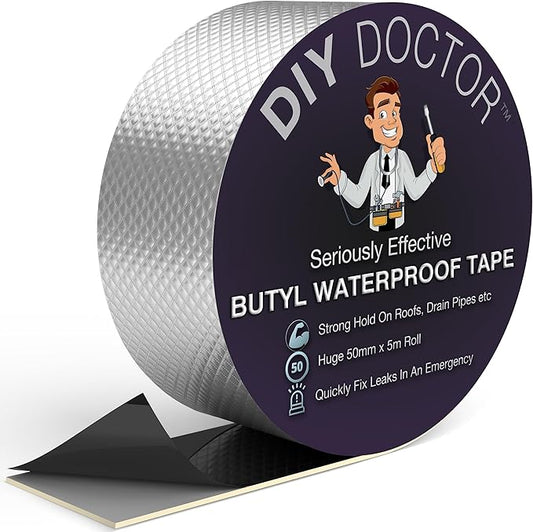 DIY Doctor Waterproof Tape for Leaks - Butyl Tape - Roof Sealant - Outdoor Repair Tape - Aluminium Foil 50mm x 5m