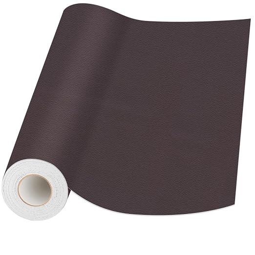 Leather Patches for Furniture,17X79inch Self Adhesive Leather Repair Patch,Leather Repair kit for Furniture, Couch,Car Seat,Motorcycle seat,Loveseat (Dark Brown-Litchi Grain, 17X79 inch)