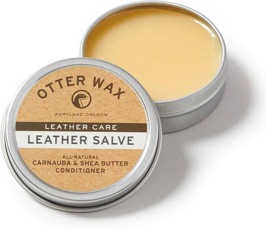 Otter Wax Leather Salve | Leather Cleaner & Conditioner | All-Natural Balm for Furniture, Boots, Jackets, Shoes & Bag