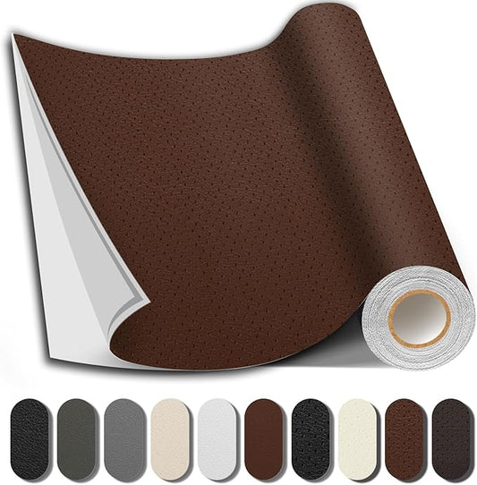 Leather Repair Patch, 35X79 inch Strong Sticky Repair Patch Self Adhesive Waterproof, DIY Large Vinyl Patches for Couches, Furniture, Sofa, Car, Chair (DBrown, 35X79 inch)