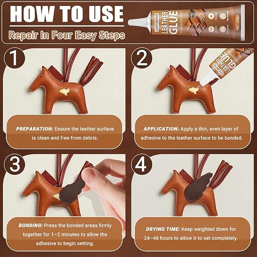 Leather Glue Permanent 120ml, High Strength Leather Adhesive Clear, Flexible Fast Drying Repair Leather Glue for Jackets, Handbags, Sofas, Furniture, Shoes, Purses, Car Seats(4.05floz)