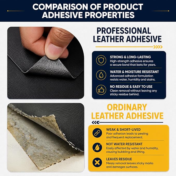 CHEIGHY Leather Repair Kit for Furniture - Advanced PU, Strong Self Adhesive Leather Repair Patch for Couch 17X157 inch Vinyl Repair Tape for Car Seat Sofa Office Chair (Black)