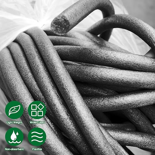 Foam Backer Rod for Gaps Concrete Crack Filler Joints Foam Gap Filler Caulk Saver Backing Rod Concrete Filler Rope (Black, 1/4 Inch x 33 Feet)
