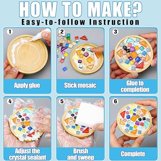 Mosaic Crystal Grout, Mosaics Tile Tools, Mosaic Tile Accessories – Essential for Handmade Grouting and Perfect for DIY Craft Projects (White, 8.8oz)