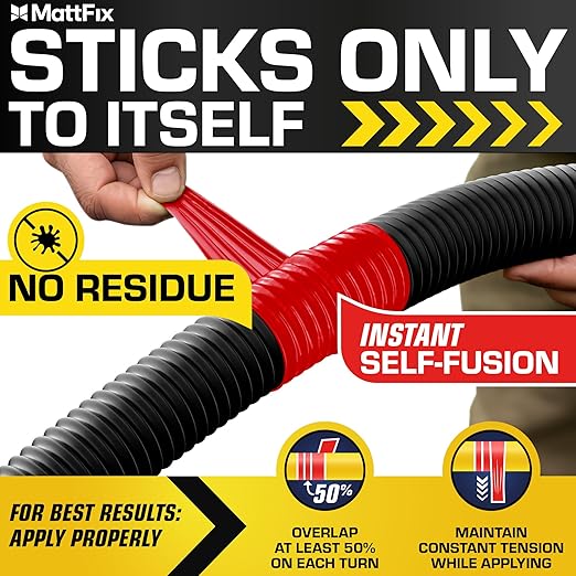 Self Fusing Silicone Tape – 1" x 36’ – Waterproof Tape for Emergency Repairs – Weatherproof, Heat and Chemical-resistant – For Plumbing, Pipes and Hoses repairs, Automotive, Electrical & Outdoor Use