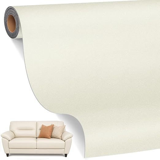 SYRKRC Leather Self Adhesive Repair Kit, Leather Repair Patches, Faux Leather Patches, Leather Repair and Restoration for Sofas, Car Seats, and Leather Headboards (Beige, 17 x 79 Inches)