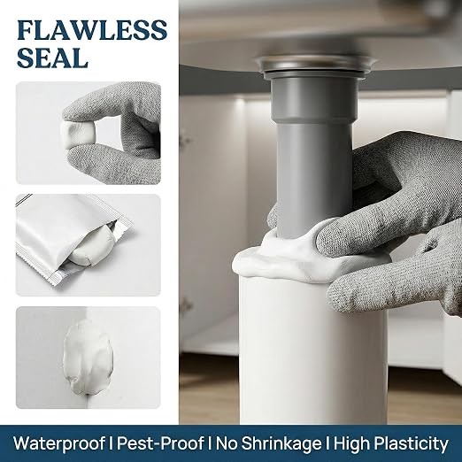 8 pcs Sealant Mastic Waterproof Wall Repair Sealing Clay for Air Conditioning Hole and Drainage Pipes Gap Wall Hole Repair Quick Mending Mud Putty