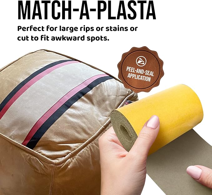 MASTAPLASTA Instant Upholstery Quality Self-Adhesive Repair Tape. Black Suede 60ins x 4ins / 150cm x10cm. Easily Fix Sofas, Car Interiors, Jackets, Bags & More. Perfect for Most Velvets Too!