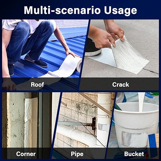 Butyl Tape Waterproof Sealing Tape 4Inch x 34Feet, Aluminum Foil Tape, Butyl Sealant Tape for Pipe Sealing, RV Repair, Window, EDPM Roof Leak Patching, Boat and Pipe Sealing