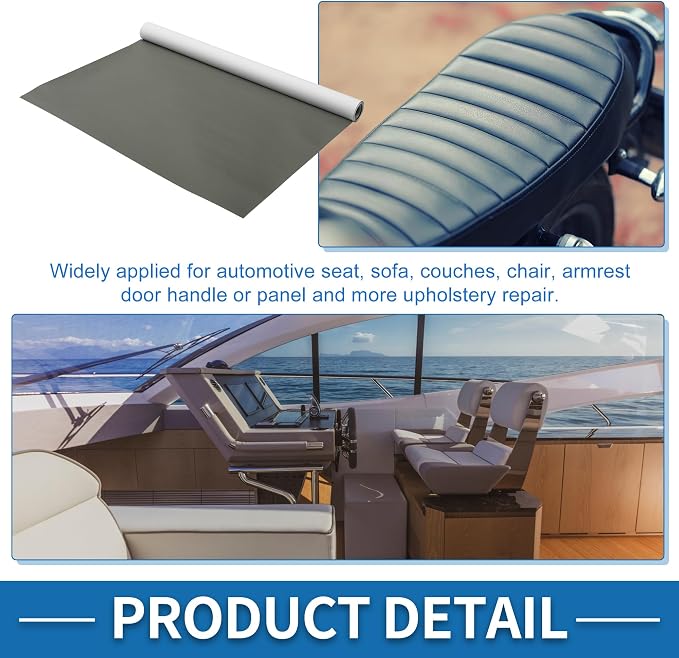 Self Adhesive Leather Repair Patch Strong Stickiness 19.6"x39" Leather Repair Tape PVC Faux Leather Deep Gray 1 Pcs