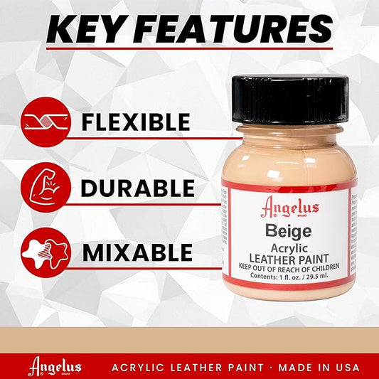 Angelus Acrylic Leather Paint, 1 oz, Beige
