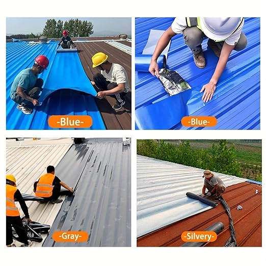 Waterproof Sealant Tape Self Adhesive Rubberized Asphalt Tape for RV Roof Metal Roof Corrugated Roof Leak Repair UV Resistant Heavy Duty Waterproofing Membrane(Blue, 7.874in*196.85in)