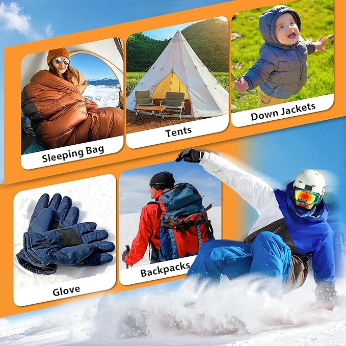 Down Jacket Repair Patch Kit, Outdoor Gear Tenacious Repair Tape, Self Adhesive Fabric Patches for Clothes, Waterproof Ripstop Nylon Fabric Patch for Puffer Jacket, Coat, Tent (18 Pcs, Black)