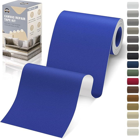 OAZ 4 x 79 inch Canvas Repair Patches Fabric Patch Self-Adhesive Canvas Repair Tape Waterproof Outdoor Gear Patch Kit for Boat Cover Awning Sofa Chair Couch Tent Bag (Royal Blue)