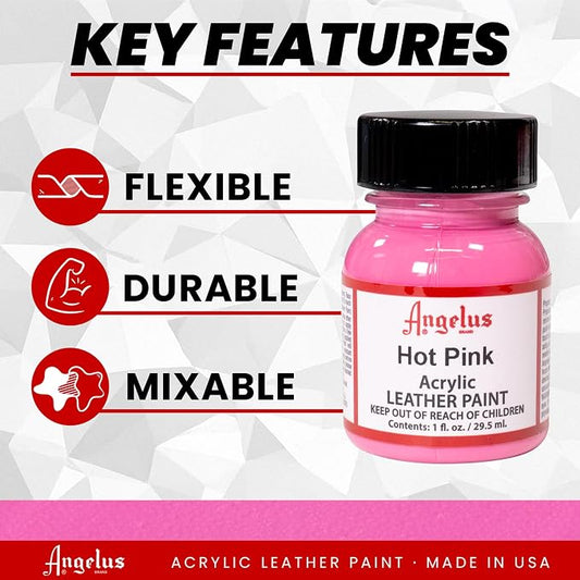 Angelus Acrylic Leather Paint Hot Pink 1oz
