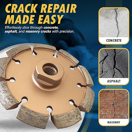 4.5" Crack Chaser Blade for Cured Concrete, Asphalt Repair or Joint Widen, 0.375" Width, 5/8"-11 Arbor