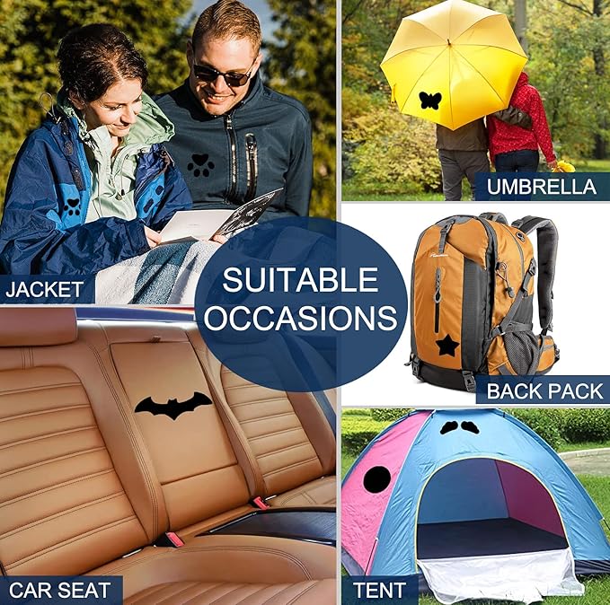 Self-Adhesive Puffer Jacket Repair Patches Nylon Down Jacket Patches Tape, Blemish Tenacious Waterproof Fabric Patches for Jackets & Outdoor Gear (10 Sheets)