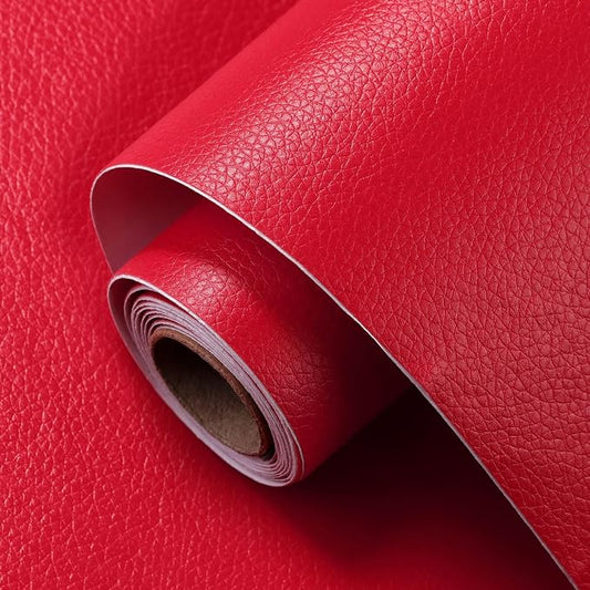Leather Repair Patch 15.7x80 inch Large Self-Adhesive Leather Repair Tape Vinyl Leather Repair Kit for Sofa Car Seats Chairs Shoes Bags Damaged Leather Furniture (Red)