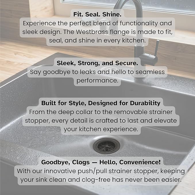 Westbrass Wing Nut Style Large Kitchen Sink Basket Strainer, 2 Pack, Matte Black, D2135-62