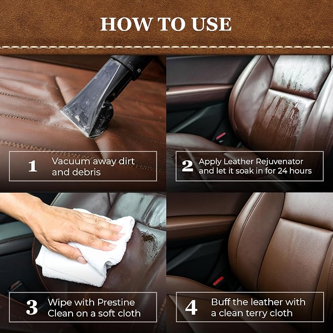 Leatherique Leather Care & Preservation Set - 32 oz | Leatherique Rejuvenator Oil & Prestine Clean 2-Step System | Softens, Conditions & Preserves Leather | Perfect for Cars, Furniture, Saddles & More