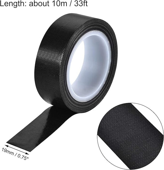 uxcell Heat Resistant Tape High Temperature Heat Transfer Tape PTFE Film Adhesive Tape 19mm Width 10m 33ft Length Black