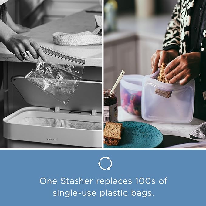 Stasher Silicone Reusable Food Storage Bags, 5-Pack, Reusable Freezer Bags, Microwave, Dishwasher, Oven Safe, Sous Vide, Premium Lunch Containers, Eco Friendly, Food-safe Silicone Snack Bag, Tie Dye | Reusable Food Bag