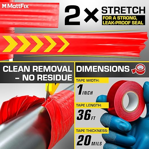 Self Fusing Silicone Tape – 1" x 36’ – Waterproof Tape for Emergency Repairs – Weatherproof, Heat and Chemical-resistant – For Plumbing, Pipes and Hoses repairs, Automotive, Electrical & Outdoor Use