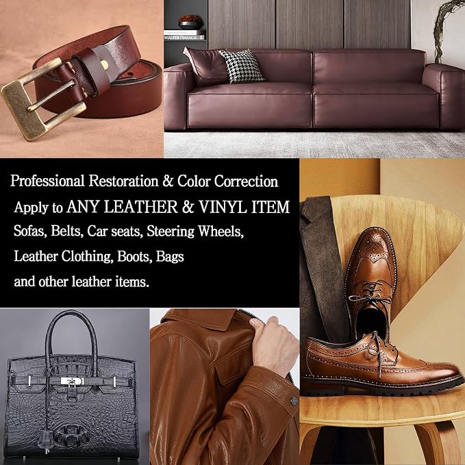 Leather Recoloring Balm - Leather & Vinyl Repair Balm for Furniture, Couches,Car Seats, Auto Interior & Accessories, Restores Faded, Worn, Scratched and Cracked Leather Surfaces (Gray)